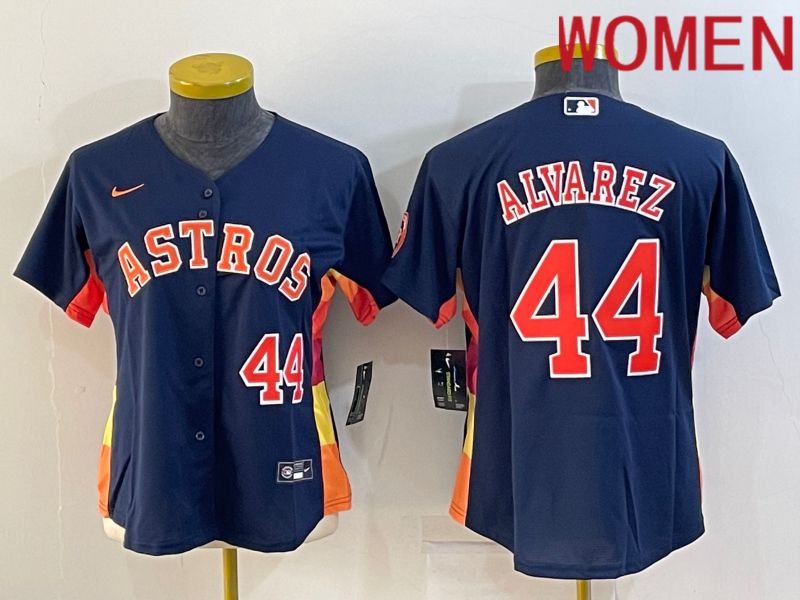 Women Houston Astros #44 Alvarez Blue Game Nike 2022 MLB Jersey->women mlb jersey->Women Jersey